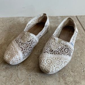TOMS crocheted flats.